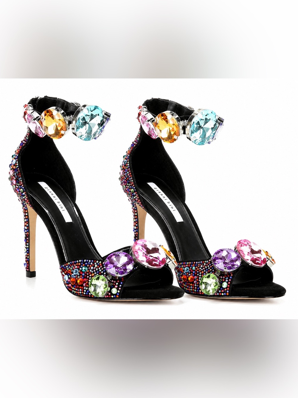 NWT Gianni Bini Oaklynn Rainbow Rhinestone Jewel Heels Sz 8,5 (no original box) - Picture 2 of 12